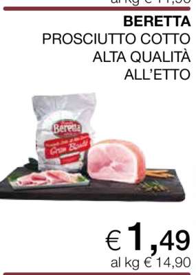 BERETTA PROSCIUTTO COTTO ALTA QUALITÀ ALL’ETTO