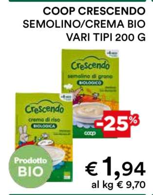 COOP CRESCENDO SEMOLINO/CREMA BIO