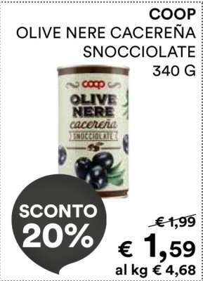 COOP OLIVE NERE CACEREÑA SNOCCIOLATE 340 G