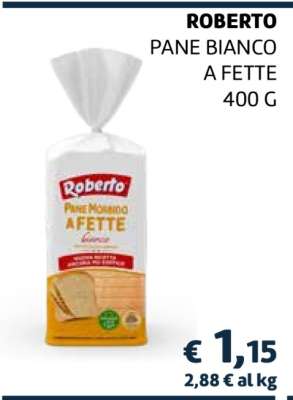 ROBERTO PANE BIANCO A FETTE 400 G