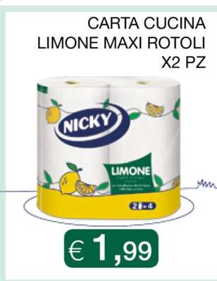 NICKY CARTA CUCINA LIMONE MAXI ROTOLI X2 PZ