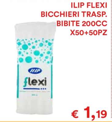 ILIP FLEXI BICCHIERI TRASP. BIBITE 200CC X50+50PZ