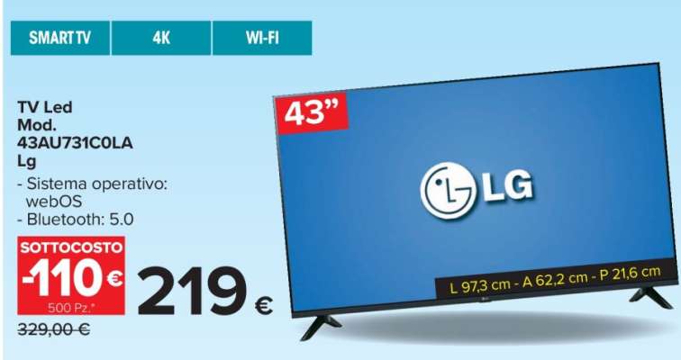 TV Led Mod. 43AU731COLA Lg