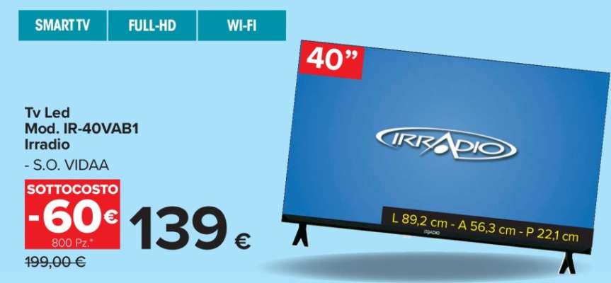 Tv Led Mod. IR-40VAB1 Irradio