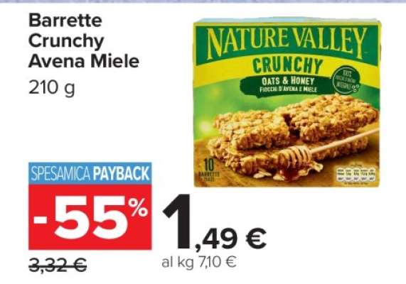 Barrette Crunchy Avena Miele