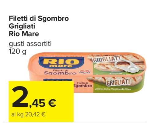 FILETTI DI SGOMBRO GRIGLIATI RIO MARE