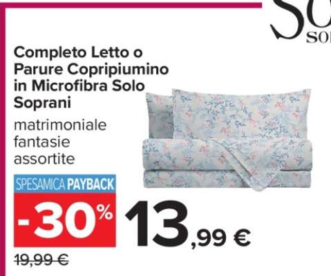 Completo Letto o Parure Copripiumino in Microfibra Solo Soprani
