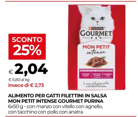 ALIMENTO PER GATTI FILETTINI IN SALSA MON PETIT INTENSE GOURMET PURINA