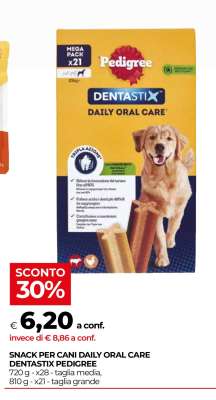 SNACK PER CANI DAILY ORAL CARE DENTASTIX PEDIGREE