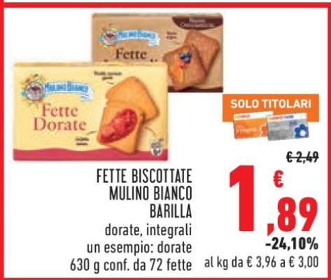 Fette Biscottate Mulino Bianco Barilla