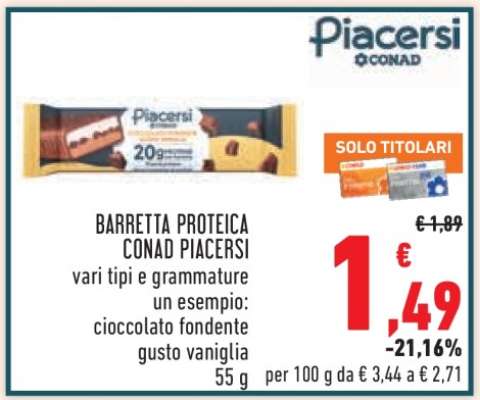 BARRETTA PROTEICA CONAD PIACERSI