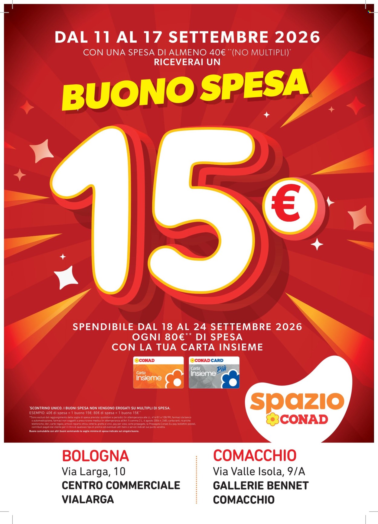 Volantino Spazio Conad - 11/9/2026 - 17/9/2026. Pagina 1