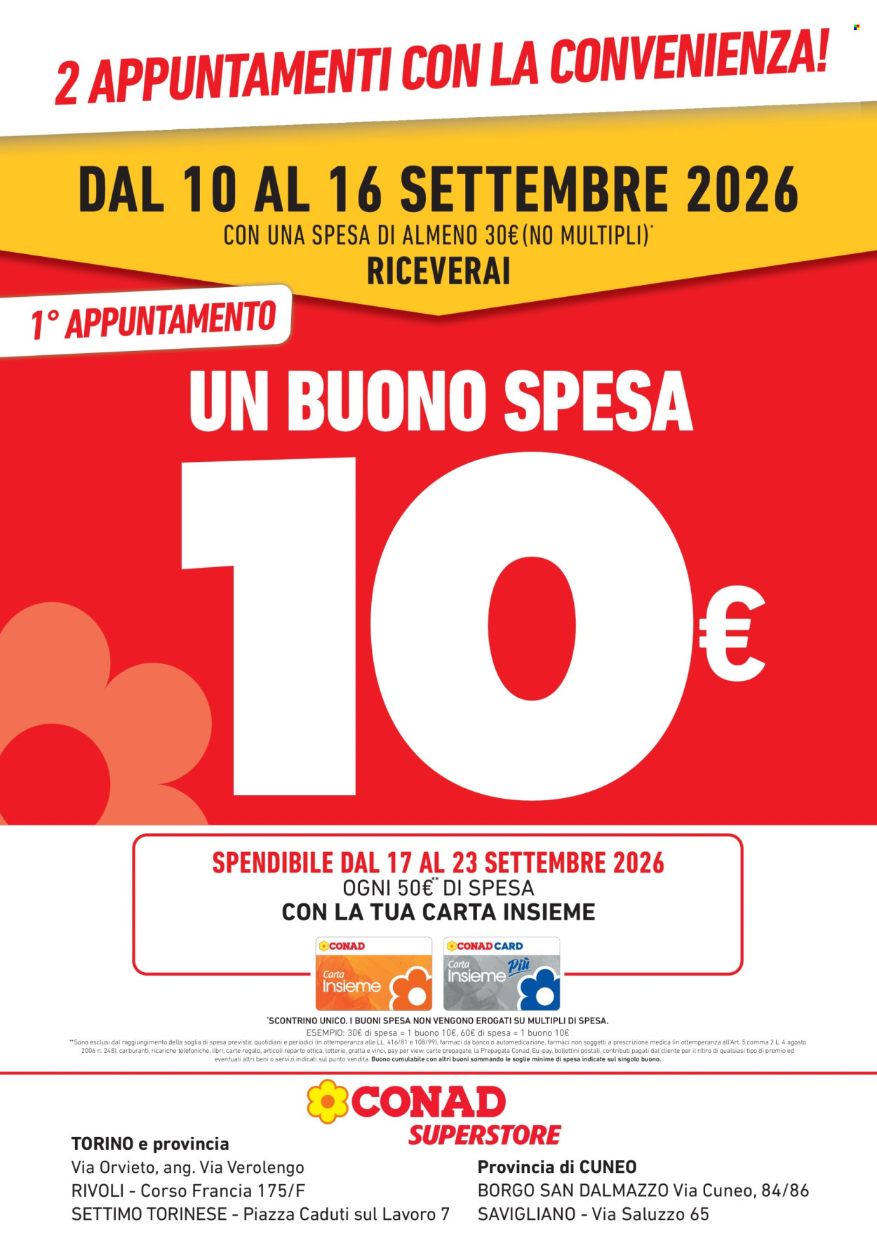 Volantino Conad - 10/9/2026 - 23/9/2026. Pagina 1