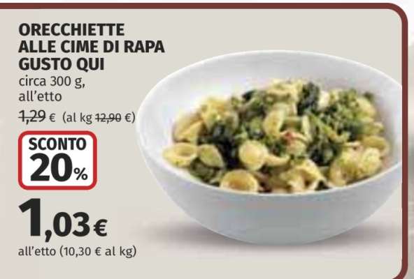 ORECCHIETTE ALLE CIME DI RAPA GUSTO QUI