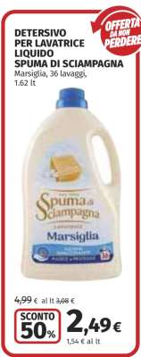 DETERSIVO PER LAVATRICE LIQUIDO SPUMA DI SCIAMPAGNA