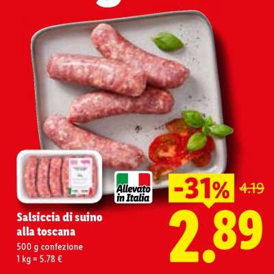 Salsiccia di suino alla toscana