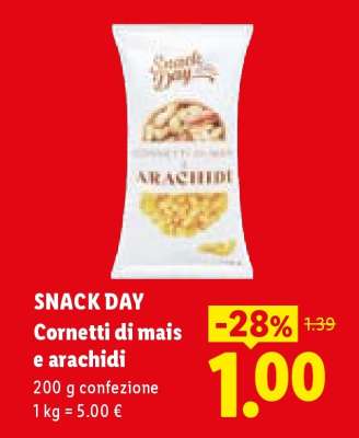 Snack Day Cornetti di mais e arachidi