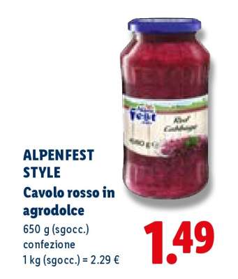 ALPENFEST STYLE Cavolo rosso in agrodolce