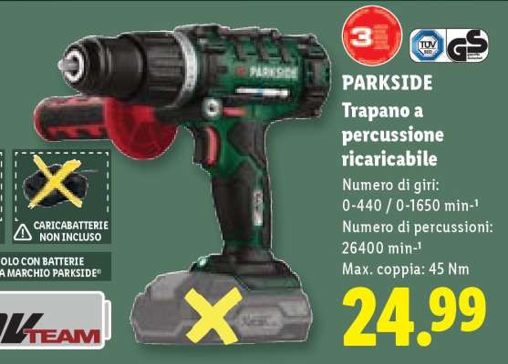 PARKSIDE Trapano a percussione ricaricabile