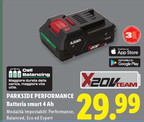 PARKSIDE PERFORMANCE Batteria smart 4 Ah