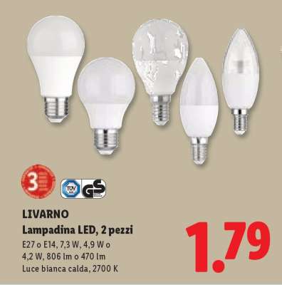 LIVARNO Lampadina LED, 2 pezzi