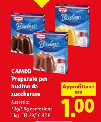 CAMEO Preparato per budino da zuccherare