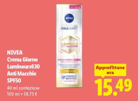 NIVEA Crema Giorno Luminous630 Anti Macchie SPF50