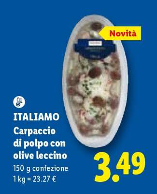 ITALIAMO Carpaccio di polpo con olive leccino