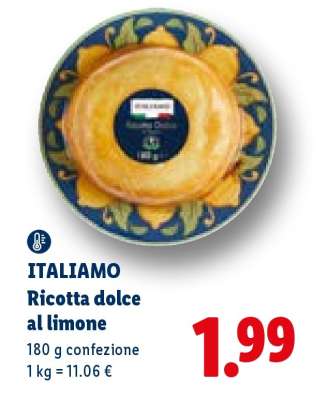 Italiamo Ricotta dolce al limone
