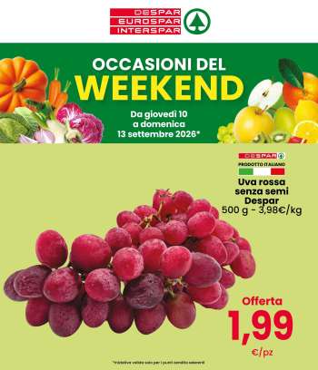 Volantino Eurospar - 10/9/2026 - 13/9/2026.