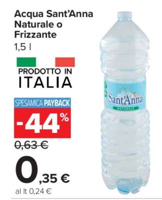 Acqua Sant'Anna Naturale o Frizzante