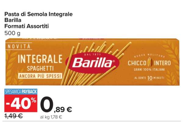 Pasta di Semola Integrale Barilla Formati Assortiti