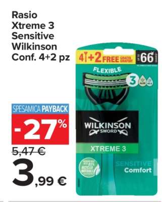 Rasio Xtreme 3 Sensitive Wilkinson Conf. 4+2 pz