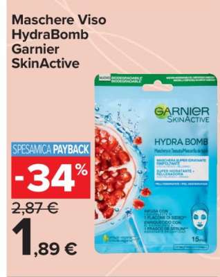 Maschere Viso HydraBomb Garnier SkinActive