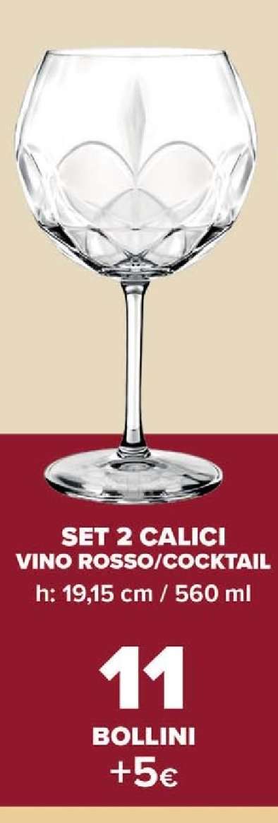 SET 2 CALICI VINO ROSSO/COCKTAIL