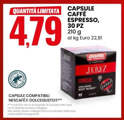 CAPSULE CAFFÈ ESPRESSO, 30 PZ