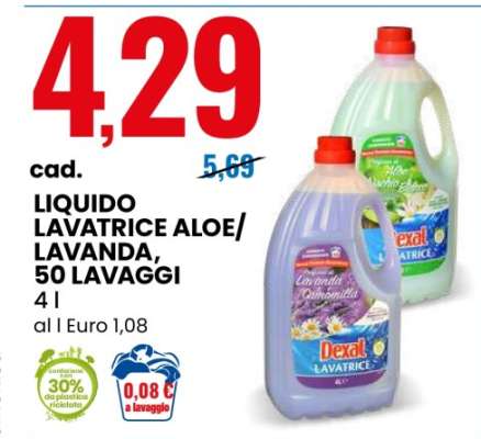 LIQUIDO LAVATRICE ALOE/LAVANDA, 50 LAVAGGI