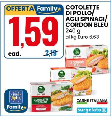 COTOLETTE DI POLLO/ AGLI SPINACI/ CORDON BLEU
