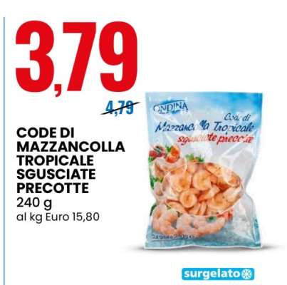 CODE DI MAZZANCOLLA TROPICALE SGUSCIATE PRECOTTE
