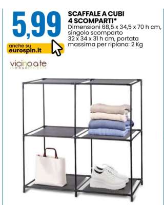 SCAFFALE A CUBI 4 SCOMPARTI