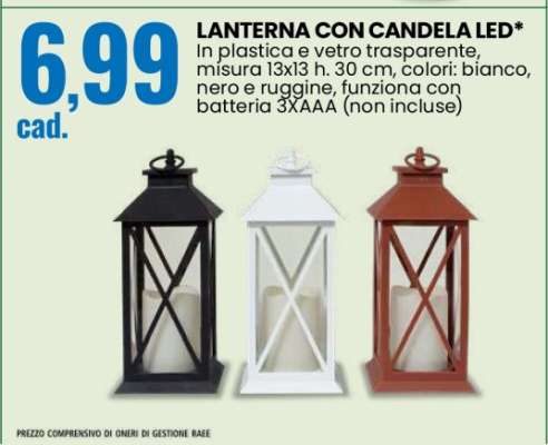 LANTERNA CON CANDELA LED
