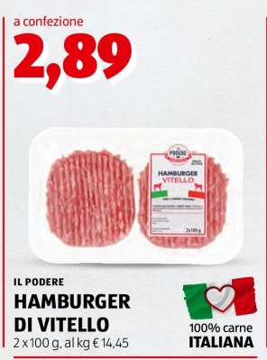 IL PODERE HAMBURGER DI VITELLO