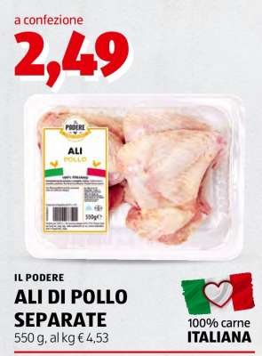 Ali di pollo separate