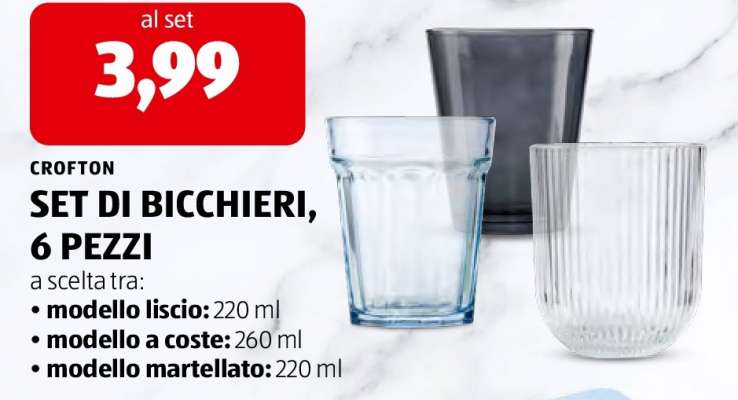 SET DI BICCHIERI, 6 PEZZI