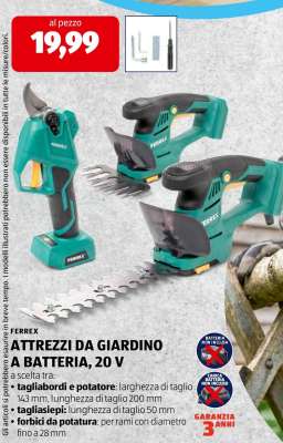 FERREX ATTREZZI DA GIARDINO A BATTERIA, 20 V