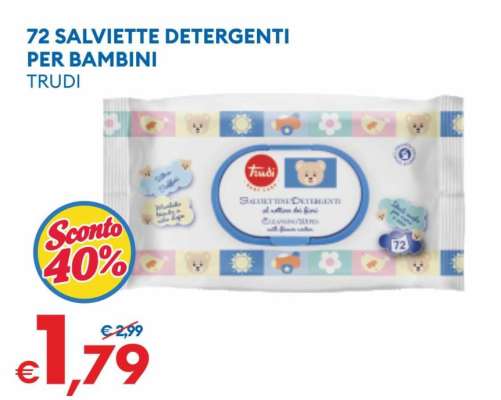 72 SALVIETTE DETERGENTI PER BAMBINI