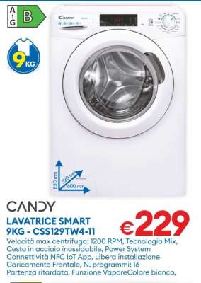 CANDY LAVATRICE SMART 9KG - CSS129TW4-11