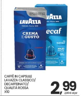 CAFFÈ IN CAPSULE LAVAZZA CLASSICO/DECAFFEINATO/QUALITÀ ROSSA X10