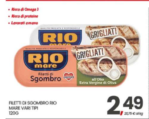 FILETTI DI SGOMBRO RIO MARE VARI TIPI