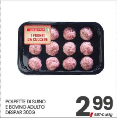 POLPETTE DI SUINO E BOVINO ADULTO DESPAR 300G
